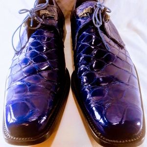 MAURI CITY SLICKER NAVY BLUE ALLIGATOR MENS SHOES